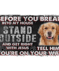 Gearhumans Gearhuman 3D Golden Retriever Before You Break Into My House Custom Doormat GW010419 Doormat Doormat S(15,8''x23,6'') 