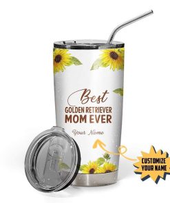 Gearhumans Gearhuman 3D Golden Retriver Mom Custom Name Design Vacuum Insulated Tumbler GW14053 Tumbler 20oz