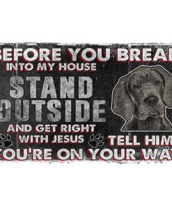 Gearhumans Gearhuman 3D Great Dane Before You Break Into My House Custom Doormat GW010425 Doormat Doormat S(15,8''x23,6'') 