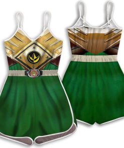 Gearhumans Gearhuman 3D Green Mighty Morphin Power Ranger Custom Romper GW010413 Rompers Rompers S