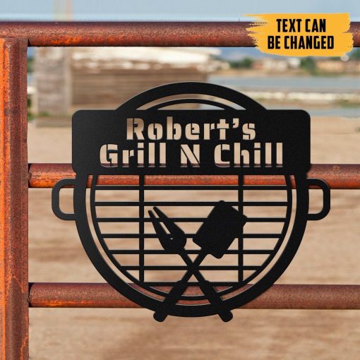 Gearhumans Gearhuman 3D Grilling Custom Text Metal Sign GB19031 Metal Sign