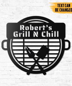 Gearhumans Gearhuman 3D Grilling Custom Text Metal Sign GB19031 Metal Sign Metal Sign XS(8'x8')