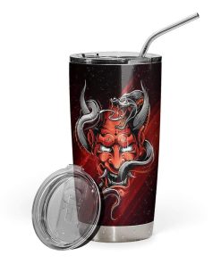 Gearhumans Gearhuman 3D Hannya Demon Custom Name Design Vacuum Insulated Tumbler GL01072 Tumbler 20oz