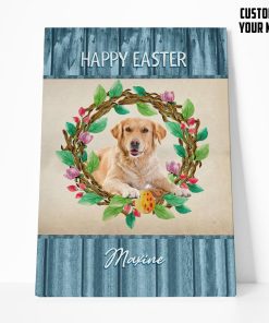 Gearhumans Gearhuman 3D Happy Easter Labrador Retriever Custom Name Canvas GW18035 Canvas 1 Piece Non Frame M
