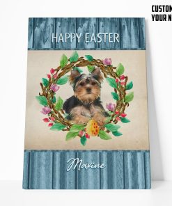 Gearhumans Gearhuman 3D Happy Easter Yorkshire Terrier Custom Name Canvas GW18031 Canvas 1 Piece Non Frame M