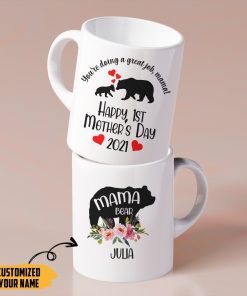 Gearhumans Gearhuman 3D Happy First Mothers Day Mama Bear Custom Name Mug GW24039 Mug