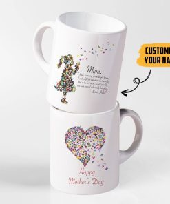 Gearhumans Gearhuman 3D Happy Mothers Day Butterfly Heart Custom Name Mug GO290313 Mug 11oz