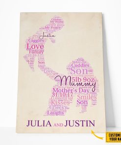 Gearhumans Gearhuman 3D Happy Mothers Day Gift Custom Name Poster Canvas GO250312 Canvas 1 Piece Non Frame M