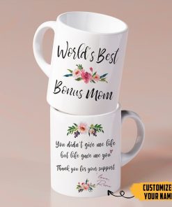 Gearhumans Gearhuman 3D Happy Mothers Day Gift For Step Mom World's Best Bonus Mom Custom Name Mug GO250319 Mug 11oz