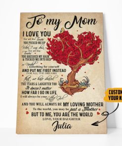 Gearhumans Gearhuman 3D Happy Mothers Day Gift Love My Mom Custom Canvas GO25031 Canvas 1 Piece Non Frame M