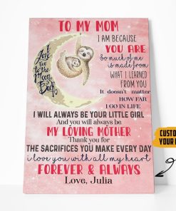 Gearhumans Gearhuman 3D Happy Mothers Day Gift Love My Mom Custom Name Canvas GO250350 Canvas 1 Piece Non Frame M