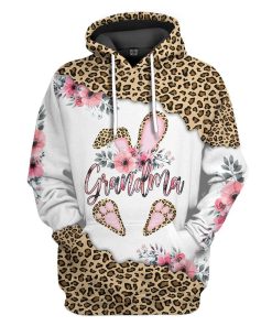 Gearhumans Gearhuman 3D Happy Mothers Day Grandma Bunny Easter Leopard Custom Hoodie GO25020 3D Apparel Hoodie S