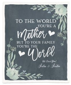 Gearhumans Gearhuman 3D Happy Mothers Day Mother Is The World Custom Name Blanket GO290318 Blanket Blanket M(51''x59'')