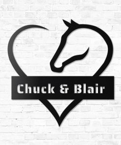 Gearhumans Gearhuman 3D Horse Custom Name Metal Sign GB19035 Metal Sign Metal Sign XS(8'x8')