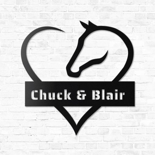 Gearhumans Gearhuman 3D Horse Custom Name Metal Sign GB19035 Metal Sign Metal Sign XS(8'x8')