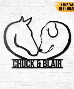 Gearhumans Gearhuman 3D Horse Dog Custom Name Metal Sign GB19034 Metal Sign Metal Sign XS(8'x8')