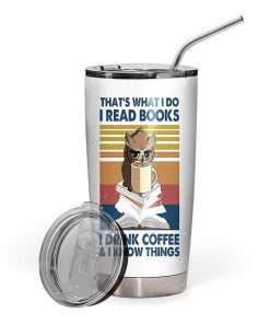 Gearhumans Gearhuman 3D I Read Books Glitter Custom Design Vacuum Insulated Tumbler GL30075 Tumbler 20oz