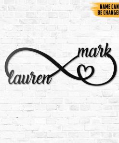 Gearhumans Gearhuman 3D Infinity Heart Custom Name Metal Sign GW16031 Metal Sign Metal Sign XS(8'x8')