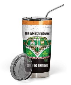 Gearhumans Gearhuman 3D Irish On A Dark Desert Highway Glitter Custom Design Vacuum Insulated Tumbler GL14055 Tumbler 20oz