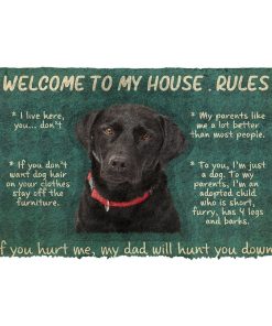 Gearhumans Gearhuman 3D Labrador Retriever Welcome To My House Rules Custom Doormat GW12032 Doormat Doormat S(15,8''x23,6'')