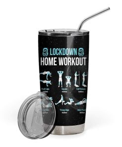 Gearhumans Gearhuman 3D Lockdown Home Workout Custom Name Design Vacuum Insulated Tumbler GW27054 Tumbler 20oz