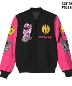 Gearhumans Gearhuman 3D Mighty Morphin Power Ranger Pink Custom Name Bomber GK120114 Bomber Jacket Bomber S 