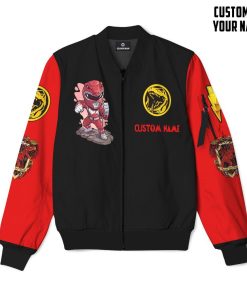 Gearhumans Gearhuman 3D Mighty Morphin Power Ranger Red Custom Name Bomber GK190118 Bomber Jacket Bomber S 