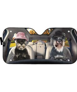 Gearhumans Gearhuman 3D Miniature Schnauzer Dog Auto Car Sunshade GV11032 Auto Sunshade 57''x27.5''