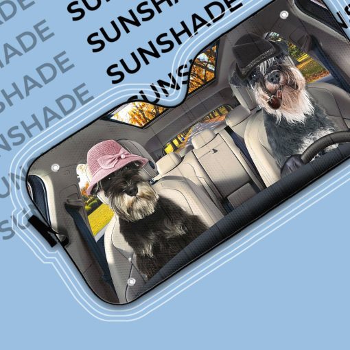Gearhumans Gearhuman 3D Miniature Schnauzer Dog Auto Car Sunshade GV11032 Auto Sunshade