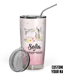 Gearhumans Gearhuman 3D Mom Taught Sewing Skill Mothers Day Gift Custom Name Design Insulated Vacuum Tumbler GW300324 Tumbler Short 20oz