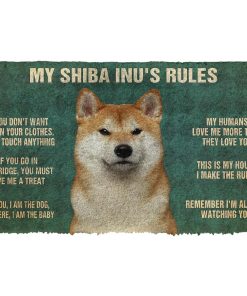 Gearhumans Gearhuman 3D My Shiba Inu's Rules Doormat GV17038 Doormat Doormat S(15,8''x23,6'') 