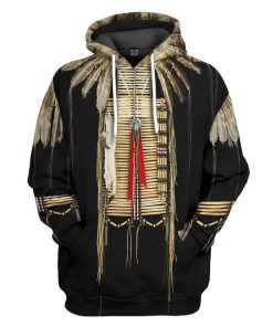 Gearhumans Gearhuman 3D Native Black Pattern Feather Tshirt Hoodie Apparel GB110315 3D Apparel Hoodie S