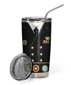 Gearhumans Gearhuman 3D Navy Uniform Custom Name Design Vacuum Insulated Tumbler GV14056 Tumbler 20oz