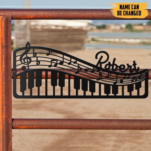 Gearhumans Gearhuman 3D Piano Custom Name Metal Sign GW190320 Metal Sign
