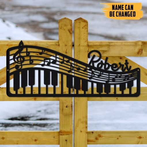 Gearhumans Gearhuman 3D Piano Custom Name Metal Sign GW190320 Metal Sign