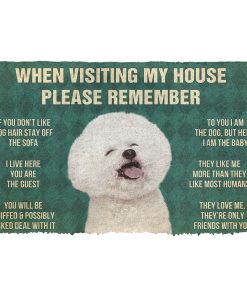 Gearhumans Gearhuman 3D Please Remember Bichons Frise House Rule Custom Doormat GW26033 Doormat Doormat S(15,8''x23,6'') 