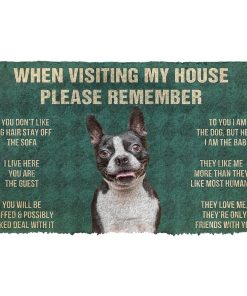 Gearhumans Gearhuman 3D Please Remember Boston Terrier House Rules Custom Doormat GW01044 Doormat Doormat S(15,8''x23,6'') 