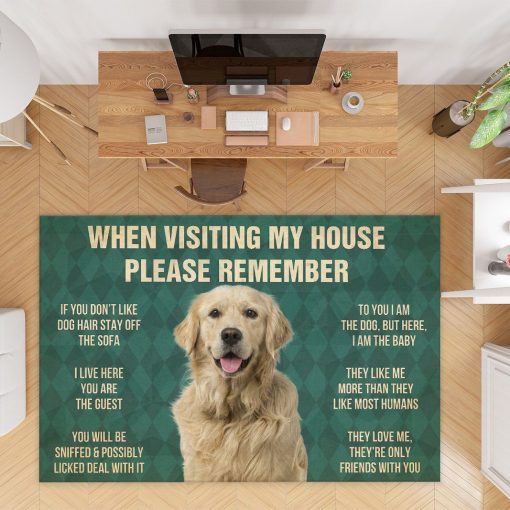 Gearhumans Gearhuman 3D Please Remember Golden Retriever Carpet GV22037 Square Carpet