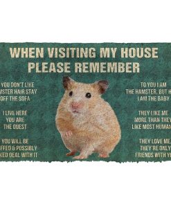 Gearhumans GEARHUMAN 3D PLEASE REMEMBER HAMSTER DOORMAT GO27042120 Doormat Doormat S(15,8inchx23,6inch) 