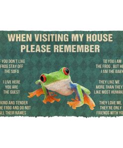 Gearhumans GEARHUMAN 3D PLEASE REMEMBER RED EYED TREE FROG DOORMAT GO27042117 Doormat Doormat S(15,8inchx23,6inch)