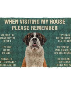 Gearhumans Gearhuman 3D Please Remember St Bernard House Rule Custom Doormat GW26031 Doormat Doormat S(15,8''x23,6'') 