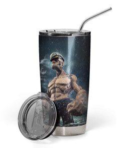 Gearhumans Gearhuman 3D Popeye Custom Design Vacuum Insulated Glitter Tumbler GH21053 Glitter Tumbler 20oz/Glitter