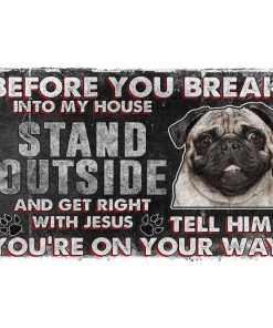 Gearhumans Gearhuman 3D Pug Before You Break Into My House Custom Doormat GW010429 Doormat Doormat S(15,8''x23,6'') 