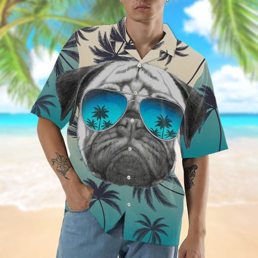 Gearhumans GEARHUMAN 3D Pug Summer Vibe Hawaii Shirt ZK2204216 Hawai Shirt