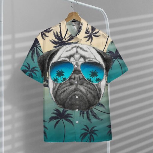 Gearhumans GEARHUMAN 3D Pug Summer Vibe Hawaii Shirt ZK2204216 Hawai Shirt
