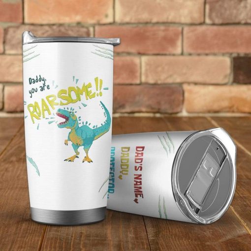 Gearhumans Gearhuman 3D Roarsome Daddy Custom Name Design Vacuum Insulated Tumbler GZ09052 Tumbler