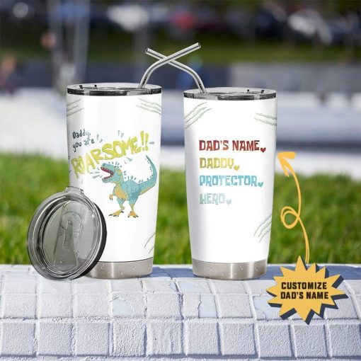 Gearhumans Gearhuman 3D Roarsome Daddy Custom Name Design Vacuum Insulated Tumbler GZ09052 Tumbler