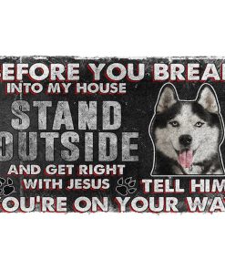 Gearhumans Gearhuman 3D Siberian Husky Before You Break Into My House Custom Doormat GW010421 Doormat Doormat S(15,8''x23,6'') 