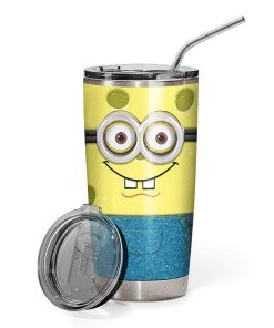 Gearhumans Gearhuman 3D Spongebob Make By Gru Glitter Custom Design Vacuum Insulated Tumbler GL21053 Tumbler 20oz