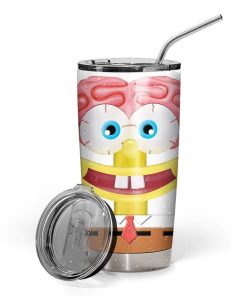 Gearhumans Gearhuman 3D Spongebob Squarepants Glitter Custom Design Vacuum Insulated Tumbler GM19054 Tumbler 20oz